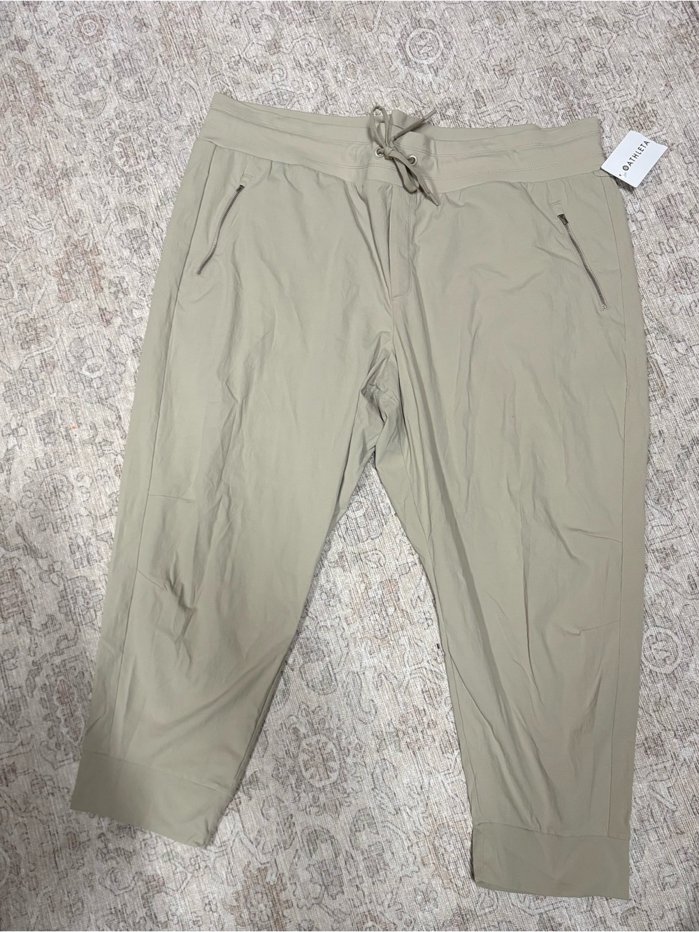 Athleta taupe joggers, plus size